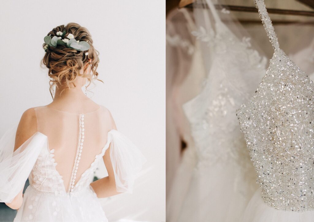 Beaded Wedding Gowns with Long Trains
