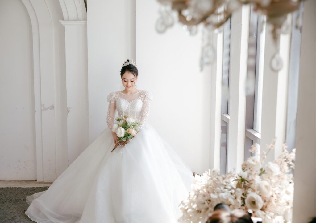 Wedding Dress with Pearls